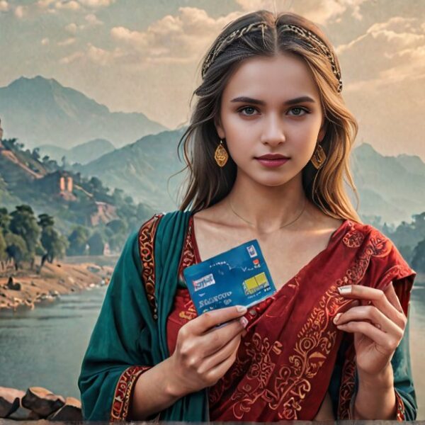 Slavic_girl__beautiful__India__holding_visa__cloth_75L5MKS0